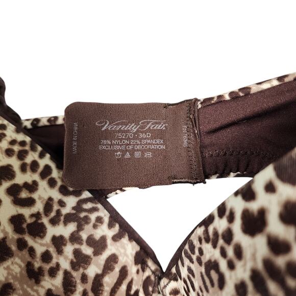 Vanity Fair Womens Flattering Lift Underwire Bra Size 36D Leopard Print 75260 - Picture 4 of 7